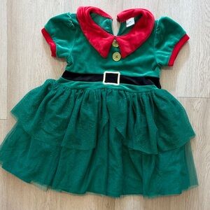 5T Green & Red Elf Costume Dress